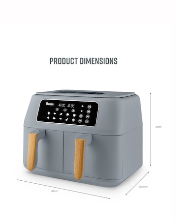 Swan Nordic Grey 8L Digital Dual Basket Air Fryer