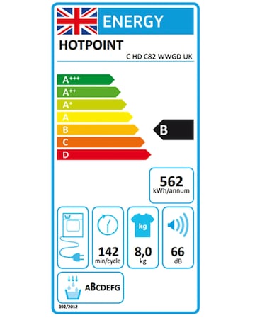 Hotpoint C HD C82 WWGD UK Condenser Tumble Dryer 8kg White + Install