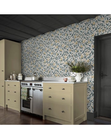 William Morris at Home Bird & Pomegranate Cloudy Blues Wallpaper