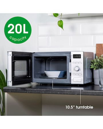 Abode AMD2002S 20L Silver Digital Microwave