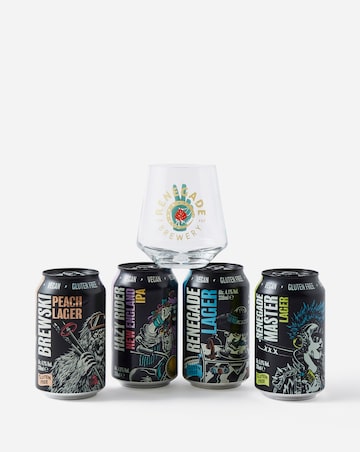 Renegade Craft Beer Gift Set 4 x 330ml Cans and Craft Glass