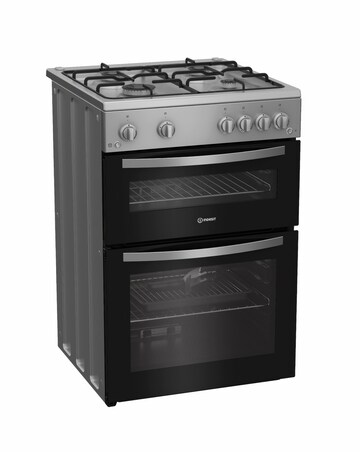 Indesit IDG6GS 60cm Gas Double Cooker - Silver + Installation