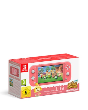 Nintendo Switch Lite Coral + Animal Crossing New Horizons bundle