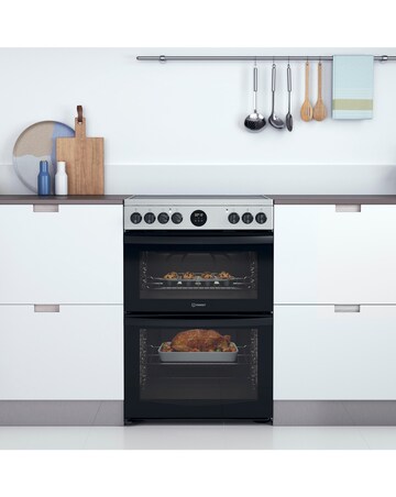 Indesit ID67V9HCX/UK 60cm Electric Double Cooker + Installation