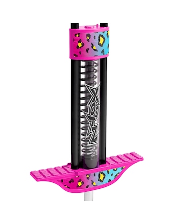 Xootz Rider LED Pogo - Pink Leopard