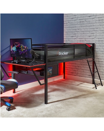 X Rocker Sanctum Mid Sleeper and Desk Gaming Combo - Black