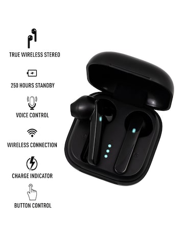 Reflex Active Series 17 Black Smart Watch and True Wireless Sound Earbud Set