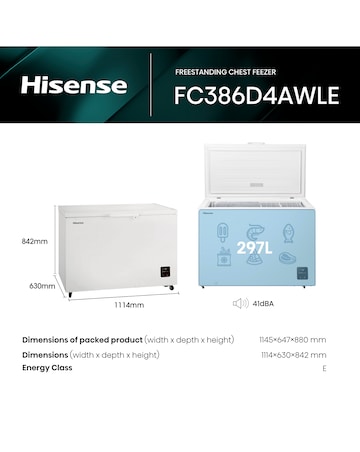 Hisense FC386D4AWLE Static 297L Chest Freezer - White