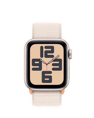 Apple Watch SE Cellular 40mm Starlight Aluminium Case, Starlight Sport Loop