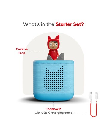 Toniebox 2 Sky Blue Starter Set and 4 Audio Characters Bundle