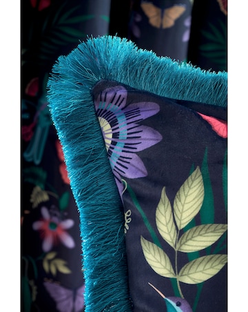 Catherine Lansfield Mya Tropical Birds Filled Velvet Cushion