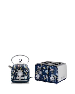 Laura Ashley Elevden Navy 1.7L Dome Kettle and 4 Slice Toaster Bundle
