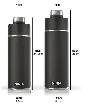 Ninja Thirsti Carbonated 20oz Bottle with Carbonation Lid in Black