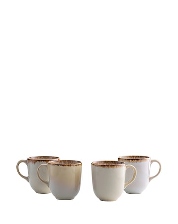 Mason Cash Cream Reactive Glaze Set of 4 Mugs