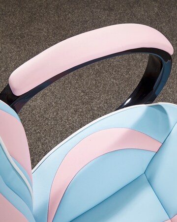X Rocker Maverick Ergonomic PC Office Gaming Chair - Bubblegum Blue/Pink