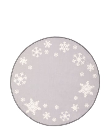 Christmas Snowflakes Washable Circle Rug