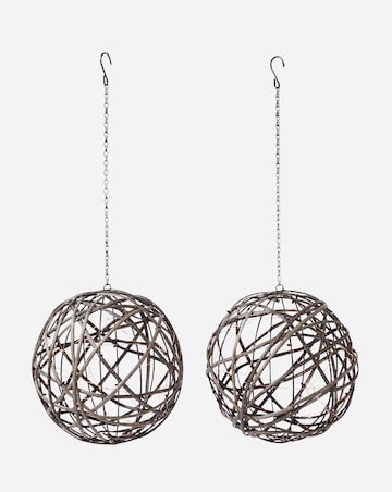 2 Main Powered Lit Hanging Balls