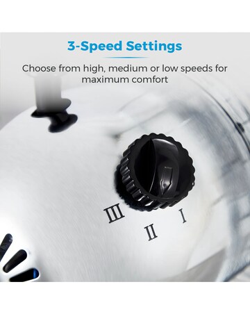 Tower 12 Silver Chrome Metal Desk Fan