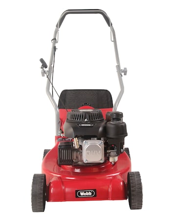 Webb Dynamic 39cm Hand Push Petrol Lawnmower with Polydeck