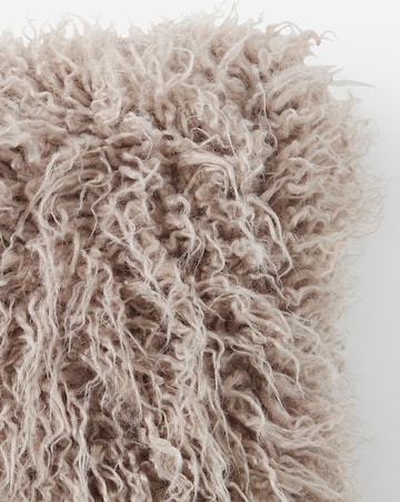 Mongolian Faux Fur Cushion - Mink