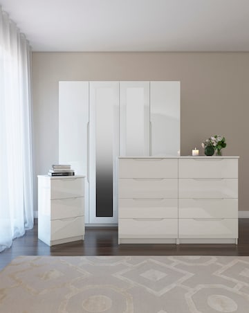 Sorrento High Gloss Assembled 2 Door Wardrobe