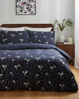Snow Drop Navy Duvet Cover Set