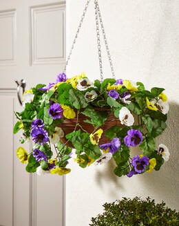 Artificial Pansy Hanging Basket