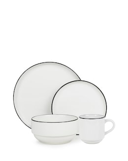 Waterside Monochrome Stackable 16 Piece Dinner Set