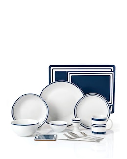 Waterside Blue Bistro 80 Piece Dinner Set