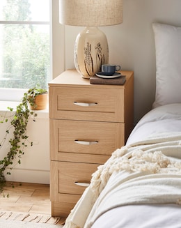 Kingston 3 Drawer Bedside Table