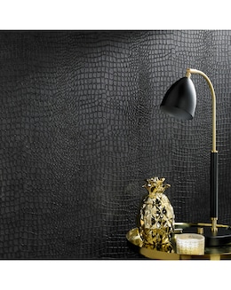 Superfresco Easy Crocodile Skin Black Wallpaper