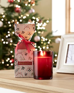 Merry Berries &amp; Bows Boxed Glass Candle