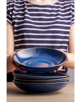 Mason Cash Blue Reactive Glaze Set of 4 Pasta Bowls