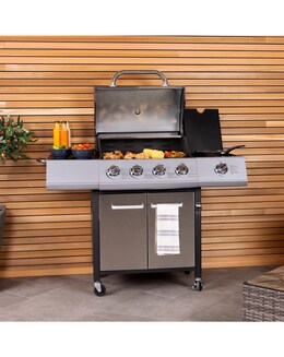 Charles Bentley 4 Burner Gas BBQ with Side Burner