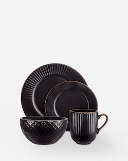 Tower Empire 16 Piece Dinner Set Black