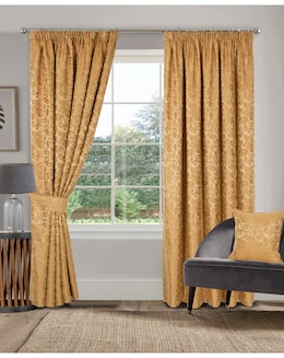 Buckingham Jacquard Light Filtering Pencil Pleat Lined Curtains