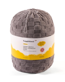 Huggleland Cosy Waffle Fleece Coverless 10.5 Tog Duvet with Pillowcase