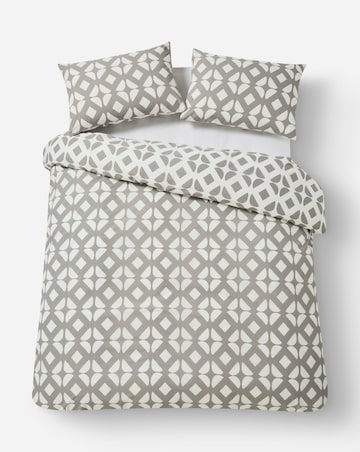 Gray & Osbourn Arran Tile Print Duvet Set Grey