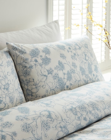 Julipa Toile Print Blue Duvet Cover Set