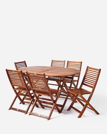 Charles Bentley Wooden Oval 6 Seater Dining Set