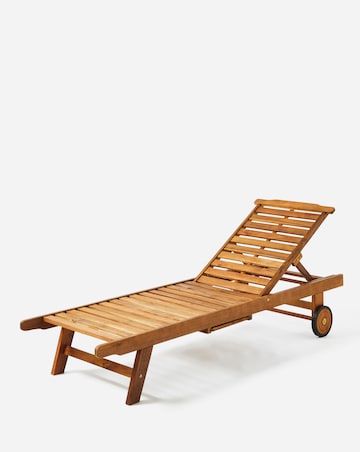 Charles Bentley Wooden Reclining Sun Lounger