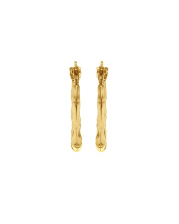 9ct Gold Patterned Creole Earrings