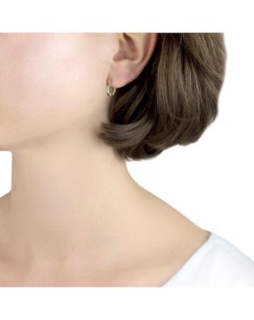 9ct Gold Patterned Creole Earrings