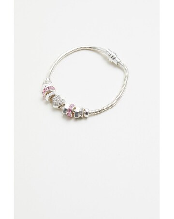 Lipsy Silver Heart Pink Magnetic Bracelet - Gift Boxed