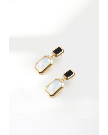 Jon Richard Gold Plated Monochrome Drop Earrings