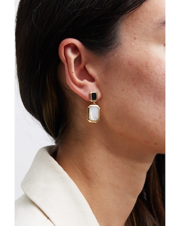 Jon Richard Gold Plated Monochrome Drop Earrings