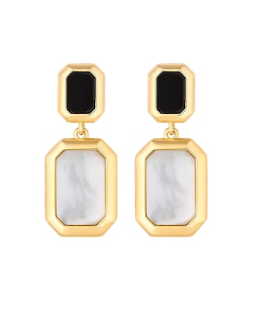 Jon Richard Gold Plated Monochrome Drop Earrings