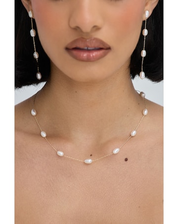 Jon Richard Gold Plated Fine Chain And Freshwater Pearl Necklace