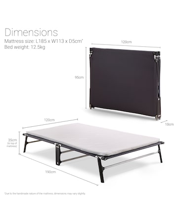 Jay-Be Compact Folding Bed with Mattress - Small Double