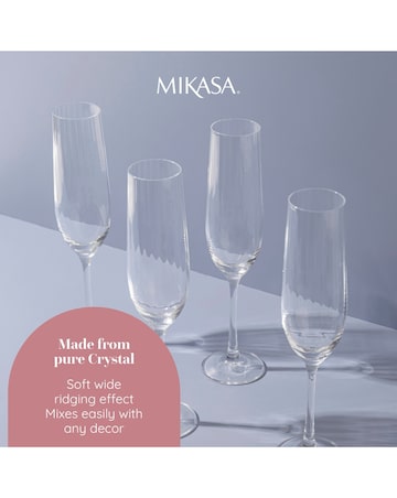 Mikasa Treviso Set of 4 Flute Glasses